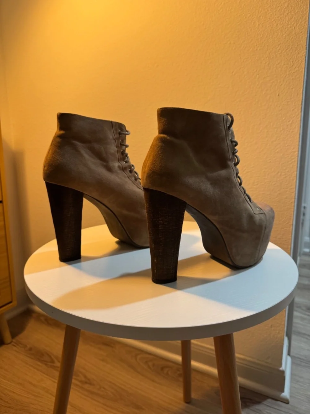 Jeffrey Campbell Tan Suede LITA Boots